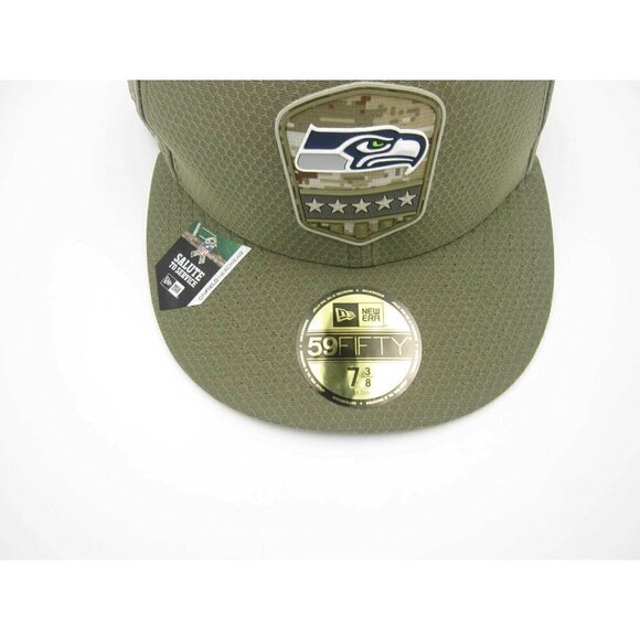 New Seattle Seahawks New Era Football Salute to Service Fitted USA Hat Sz 7 3/8 - Picture 2 of 7